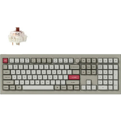 Keychron V6 Max QMK/VIA Ασύρματο Μηχανικό Gaming Πληκτρολόγιο με Gateron Jupiter Brown Διακόπτες Grey