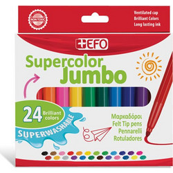 EFO Supercolor Jumbo Μαρκαδόροι Ζωγραφικής Σετ 24 Χρώματα