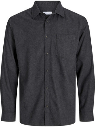 Jack & Jones Ανδρικό Πουκάμισο Βαμβακερό Μακρυμάνικο Κανονική Γραμμή Μαύρο 12284613