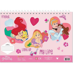 Disney Princess Διάφορα Σχέδια Μπλοκ Ζωγραφικής A4 40 Φύλλων με Αυτοκόλλητα 564990