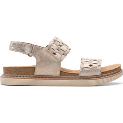 Clarks Arwell Glide Δερμάτινα Γυναικεία Σανδάλια Ανατομικά Μπεζ 26181410