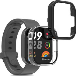 KW Full Body 2-pack Πλαστική Θήκη Tempered Glass για Xiaomi Redmi Watch 3 / 3 Lite 43mm Μαύρη Διαφανής