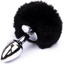 LateToBed Afterdark Pompon Small Πρωκτική Σφήνα 7cm Μαύρη