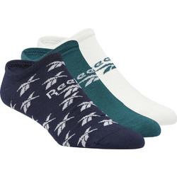 Reebok Invisible Ανδρικές Κάλτσες Σοσόνια με Σχέδια Navy Μπλε Πετρόλ Λευκές 3Pack H47529