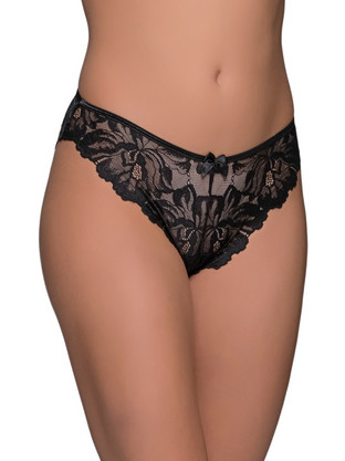 Milena By Paris Γυναικείο Sexy Brazil με Δαντέλα Μαύρο 8528