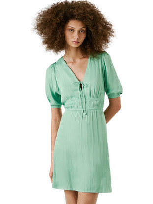 Pepe Jeans Olivia Mini Καλοκαιρινό Καθημερινό Φόρεμα Τιρκουάζ PL953753-612