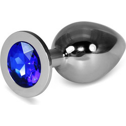 Lovetoy Rosebud Classic Large Πρωκτική Σφήνα Diamond Plug 10cm Ασημί Μπλε