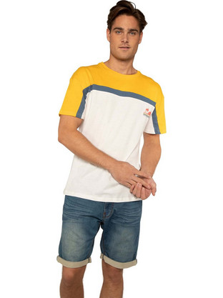Protest Ανδρικό Αθλητικό T-Shirt Λευκό Κίτρινο 1711801-309