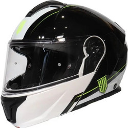 Str Veloce Black White Fluo Yellow Κράνος Μηχανής Flip-Up 1650gr