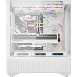 Darkflash DY460 with 4 Fans White Gaming Midi Tower Κουτί Υπολογιστή RGB με Πλαϊνό Παράθυρο