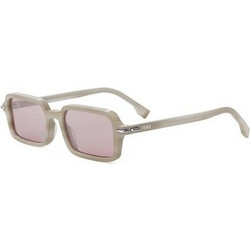 Fendi FE40174I 60Z Γυναικεία Γυαλιά Ηλίου Τετράγωνα Κοκάλινα Λευκά με Ροζ Φακό