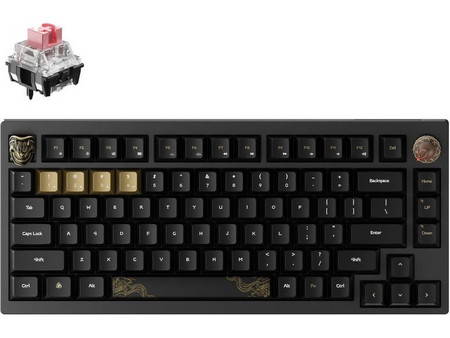 Keychron Black Myth Wukong Deluxe Edition Ασύρματο Μηχανικό Gaming Πληκτρολόγιο 65% με TTC Golden Pink Διακόπτες RGB Black