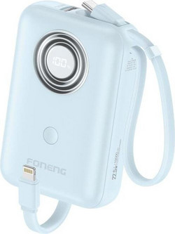 Foneng PX105 Power Bank 10000mAh 22.5W με Θύρα USB-A Blue
