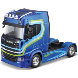 Bburago Street Fire Haulers Custom Cabs Hauler Scania Blue
