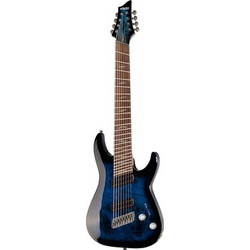 Schecter Omen Elite-8 Ηλεκτρική Κιθάρα 4/4 ST Style με Μαγνήτες HH & Ταστιέρα Rosewood 8 Χορδών See-Thru Blue Burst