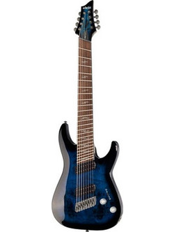 Schecter Omen Elite-8 Ηλεκτρική Κιθάρα 4/4 ST Style με Μαγνήτες HH & Ταστιέρα Rosewood 8 Χορδών See-Thru Blue Burst