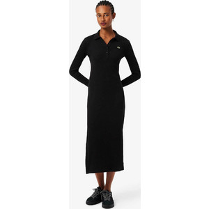 Lacoste Midi Καθημερινό Φόρεμα Ριπ Μαύρο EF5297 Lacoste Midi Καθημερινό Φόρεμα Ριπ Μαύρο EF5297