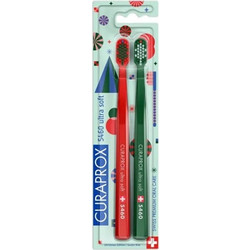 Curaprox CS 5460 Christmas Edition 2025 Ultra Soft Οδοντόβουρτσες 2τμχ Κόκκινη Πράσινη