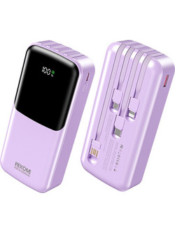 WK WP-66 Power Bank 20000mAh 22.5W με Θύρα USB-A & Θύρα USB-C Quick Charge 3.0 & Power Delivery Purple