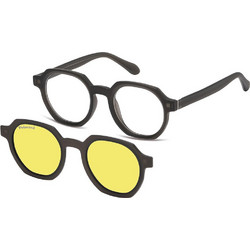 Sunoptic TRC-30D349-23-145 Ανδρικός Σκελετός Γυαλιών Οράσεως με Clip-On Κοκάλινος Μαύρος