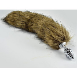 Lovetoy Spiral Fox Large Πρωκτική Σφήνα Tail Plug Ασημί Καφέ