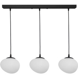 Heronia Lighting Κρεμαστό Φωτιστικό Οροφής Ράγα Τρίφωτο Λευκό 02-0477
