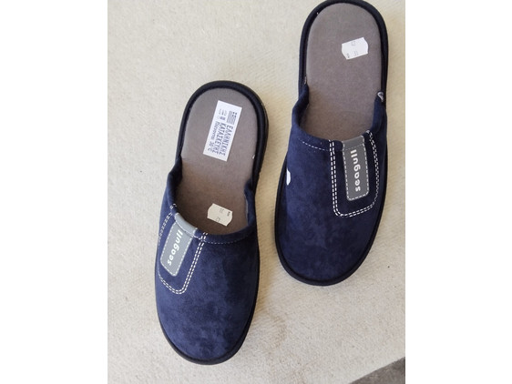 Zak Shoes Χειμερινές Ανδρικές Παντόφλες Navy Μπλε PB33