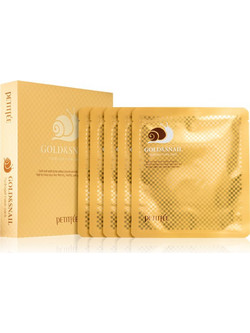 Petitfee Gold & Snail Sheet Μάσκα Προσώπου για Αντιγήρανση με Εκχύλισμα Σαλιγκαριού 5x30gr
