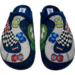 Dicas Race Cars Χειμερινές Παιδικές Παντόφλες για Αγόρι Navy Μπλε Γκρι A24279
