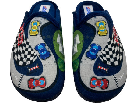 Dicas Race Cars Χειμερινές Παιδικές Παντόφλες για Αγόρι Navy Μπλε Γκρι A24279