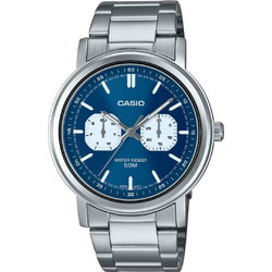 Casio Enticer Ανδρικό Ρολόι με Ασημί Μεταλλικό Μπρασελέ MTP-E335D-2E1