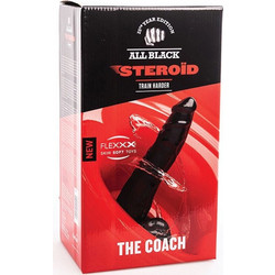 All Black Steroid The Coach Dildo με Βεντούζα & Όρχεις 29.5cm Μαύρο