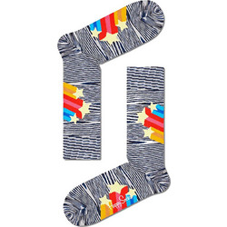 Happy Socks Shooting Stars Ανδρικές Κάλτσες Ψηλές με Σχέδια Γκρι SHO01-9700