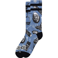 American Socks Powder Ανδρικές Κάλτσες Ψηλές με Σχέδια Μπλε AS505