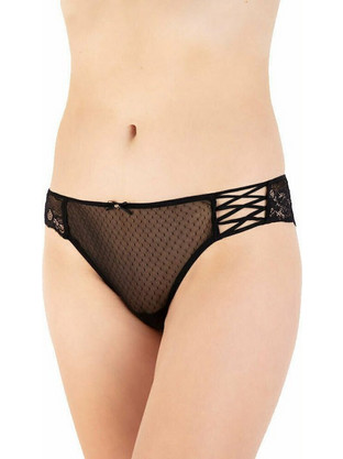Elite Form Γυναικείο Sexy String με Δαντέλα Μαύρο 2876