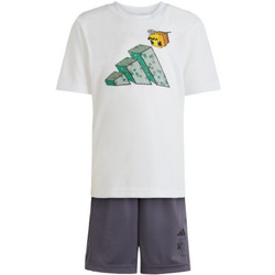 Adidas Minecraft Παιδικό Σετ Καλοκαιρινό Λευκό Ανθρακί JZ3533