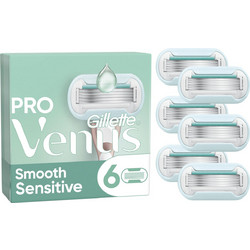 Gillette Venus Pro Smooth Sensitive Γυναικεία Ανταλλακτικά Ξυραφάκια με 5 Λεπίδες & Λιπαντική Ταινία 6τμχ