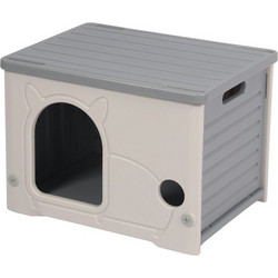 Vesta Σπιτάκι Σκύλου Πλαστικό Γκρι Λευκό 54x41.3x38.5cm
