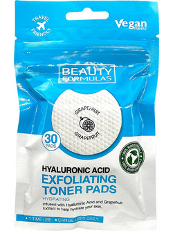 Beauty Formulas Hyalluronic Acid Toner Επιθέματα Απολέπισης 30τμχ