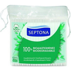 Septona Μπατονέτες Βαμβακερές Βιοδιασπώμενες 100τμχ