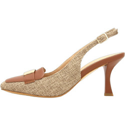 Gianna Kazakou Gallena Γόβες Slingback Δερμάτινες με Λεπτό Ψηλό Τακούνι Καφέ AM7961.D1600T234.PDS
