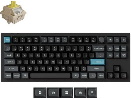 Keychron Q3 Ultra 8K Ασύρματο Μηχανικό Gaming Πληκτρολόγιο TenKeyLess με Keychron Silk POM Banana Διακόπτες RGB Black