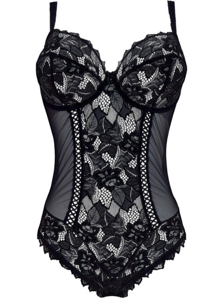 Sans Complexe Sexy Κορμάκι Slip See Through με Δαντέλα Μαύρο 20564