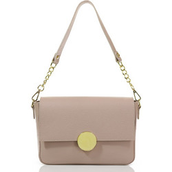 Passaggio Leather Γυναικεία Τσάντα Χιαστί Δερμάτινη Nude με Στενό Λουρί 6036-KR-03