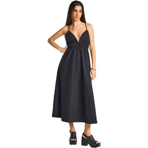 Funky Buddha Midi Καλοκαιρινό Βραδινό Φόρεμα Μαύρο FBL013-129-13