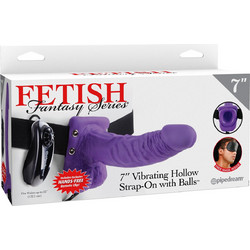 Pipedream Fetish Fantasy 7" Hollow Harness Strap On με Dildo 17.8cm & Δόνηση Μωβ