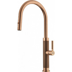 Franke Mythos Masterpiece J 3156807714 Μπαταρία Κουζίνας Πάγκου Διπλής Παροχής Ανάμεικτη με Ντουζ Χάλκινη