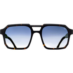 Charlie Max GIULIO H3 Ανδρικά Γυαλιά Ηλίου Aviator Κοκάλινα Μαύρα με Μπλε Φακό