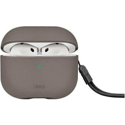 Uniq Lyden DS Θήκη Από Δερματίνη με Γάντζο για Apple AirPods 4 Flint Γκρι