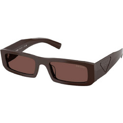 Prada PR09SD 27I90W Ανδρικά Γυαλιά Ηλίου Ορθογώνια Κοκάλινα Καφέ με Καφέ Φακό